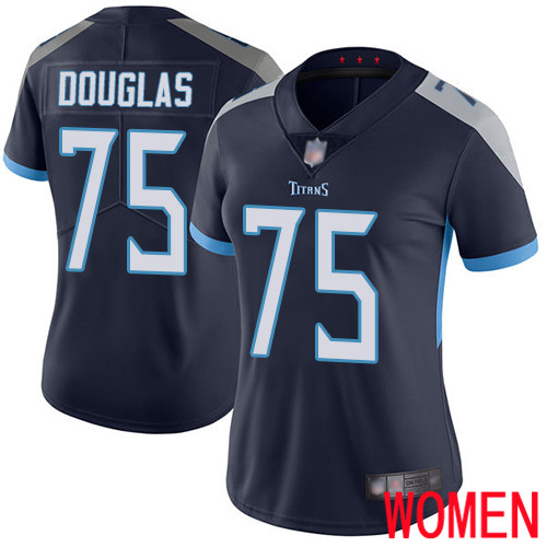 Tennessee Titans Limited Navy Blue Women Jamil Douglas Home Jersey NFL Football #75 Vapor Untouchable